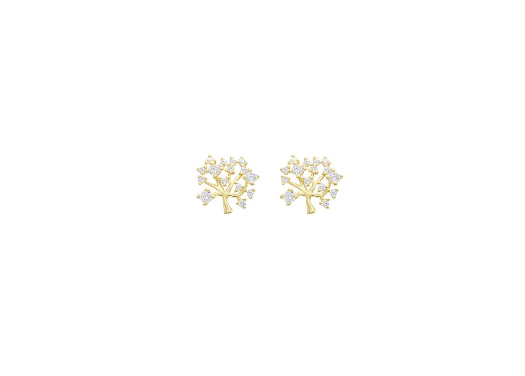 Cz Tree Of Life Studs