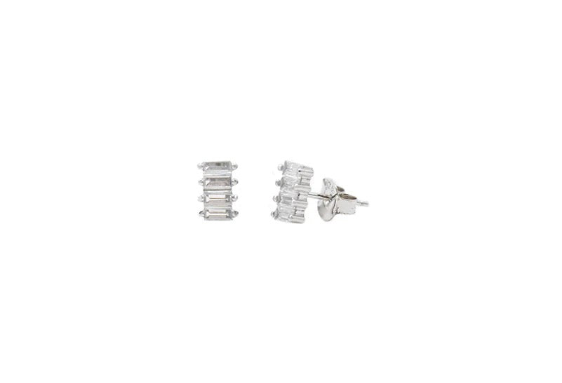 CZ Rectangle Stone Studs