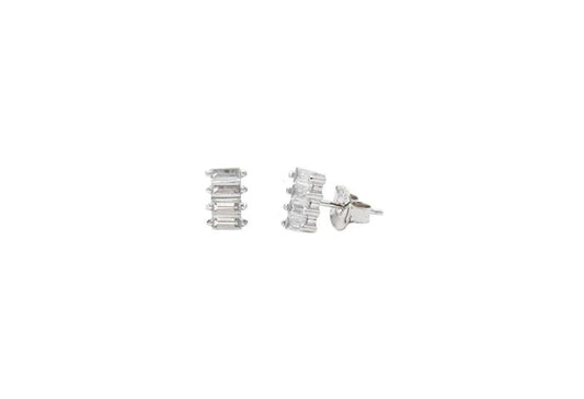 CZ Rectangle Stone Studs