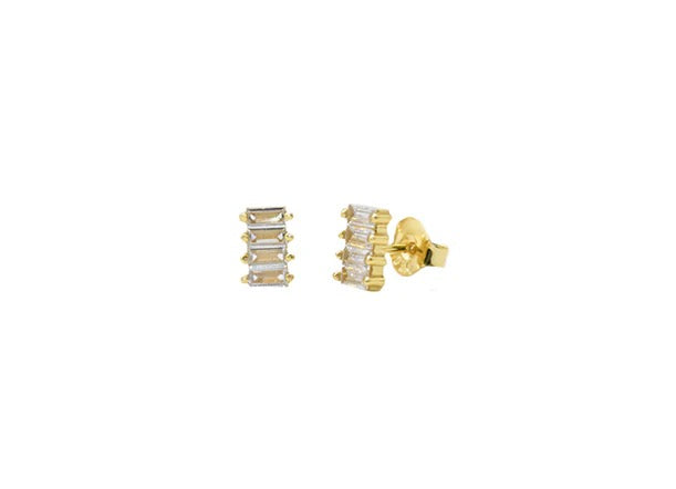 CZ Rectangle Stone Studs