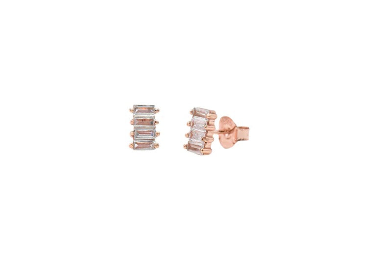 CZ Rectangle Stone Studs