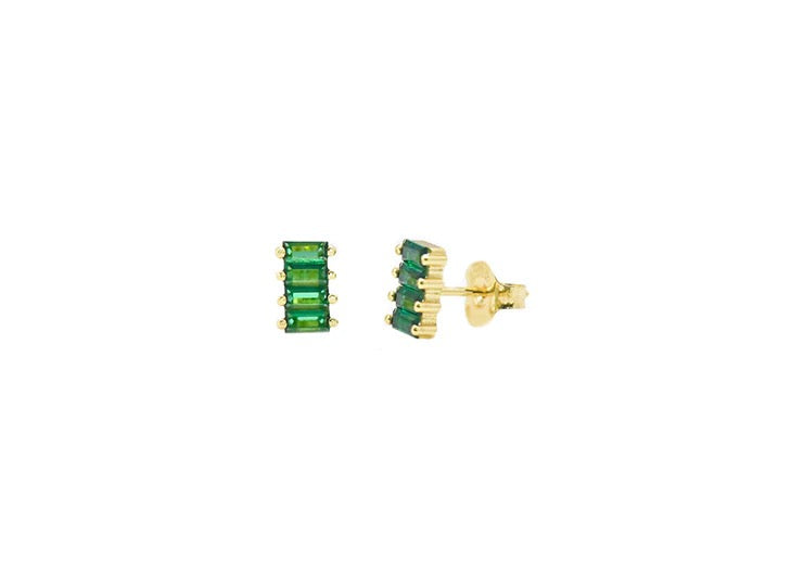 CZ Rectangle Stone Studs