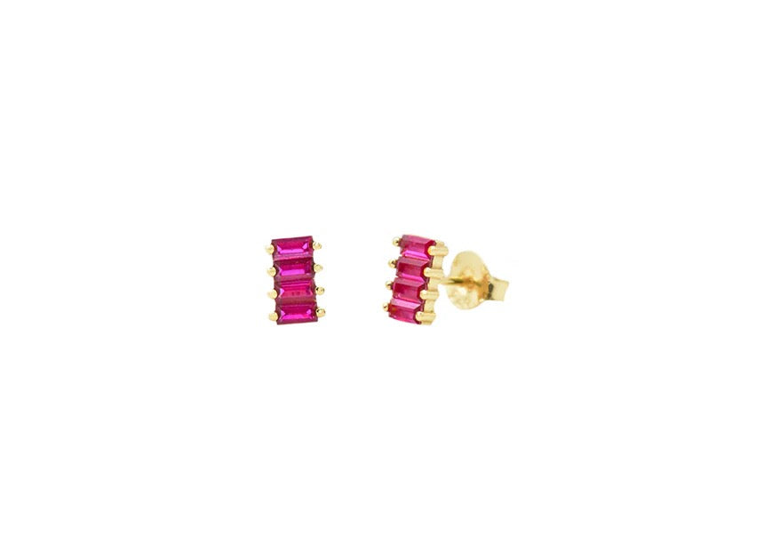 CZ Rectangle Stone Studs