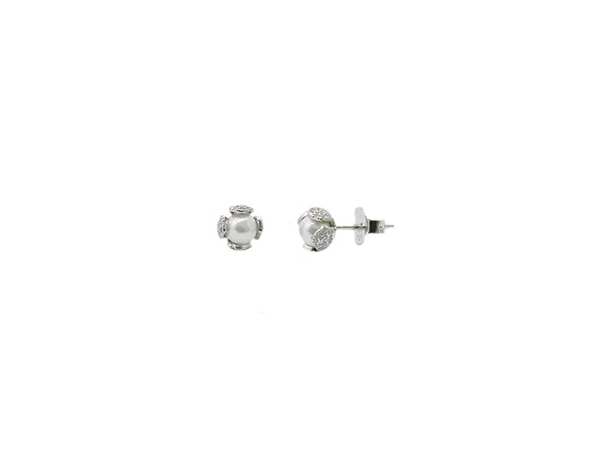 Flowered Fresh Water Pearl Studs