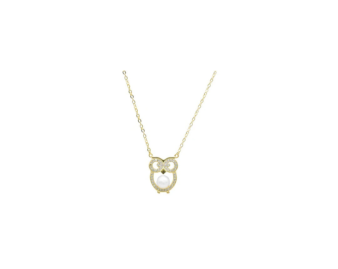 Pearled Owl Necklace