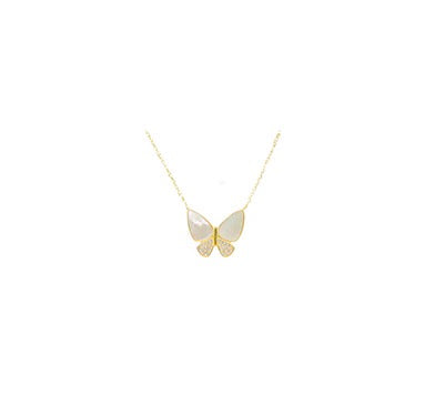 Mother of Pearl Butterfly Necklace