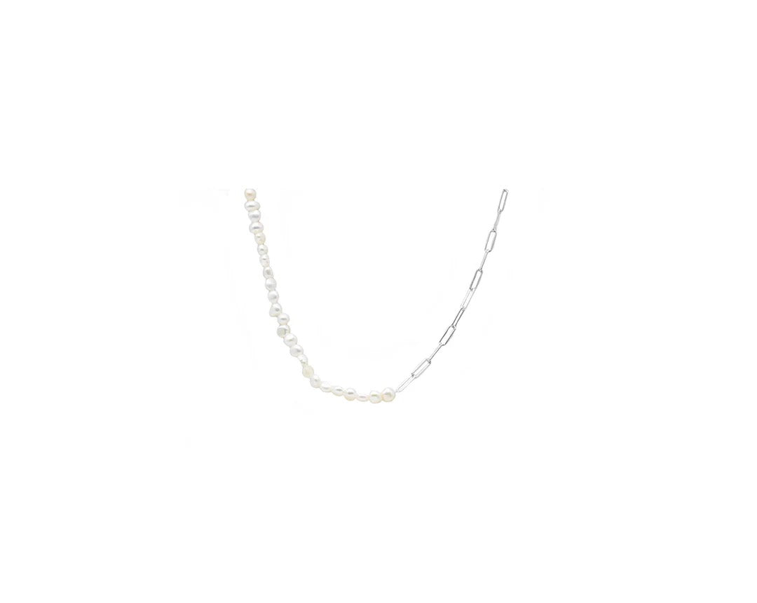 Paper Clipped Pearl Necklace