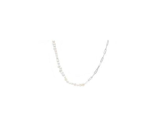Paper Clipped Pearl Necklace