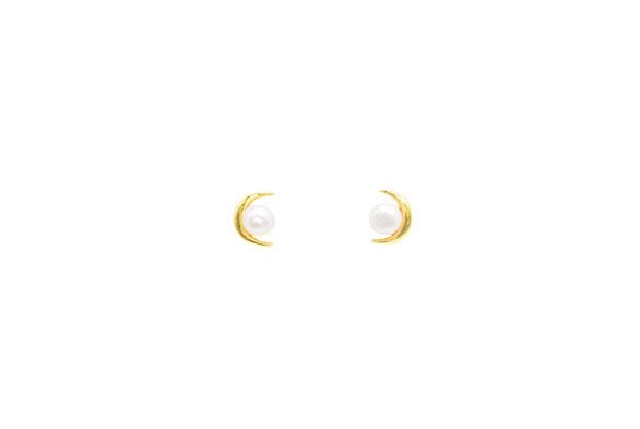 Fresh Water Moon Pearl Earrings