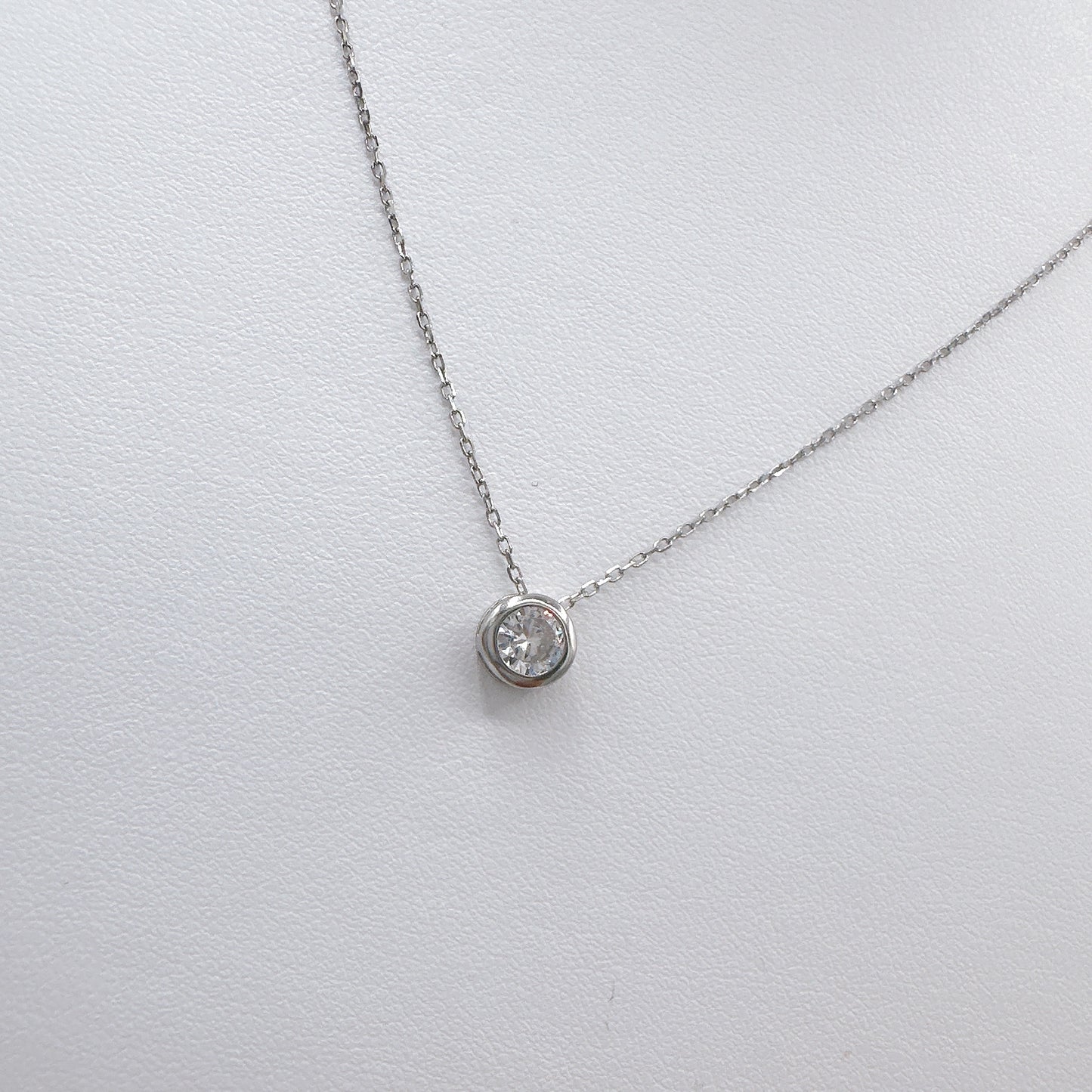 Big Silver Zircon Necklace