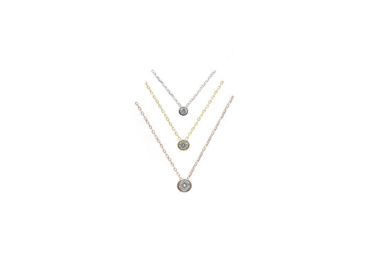 3 Tone CZ Necklace