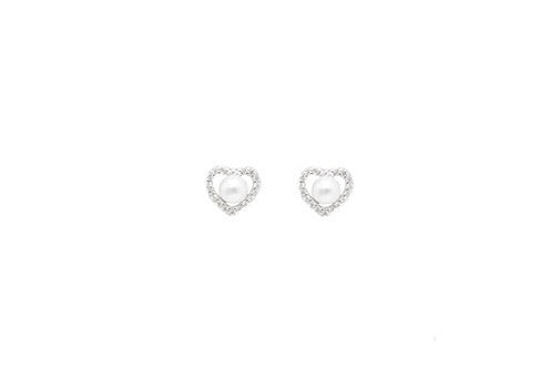 Baby Heart Pearl Earrings